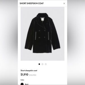 Sandro Paris Short Sheepskin Shearling Coat - Size 3 (US 8 / L) - Retail $1910